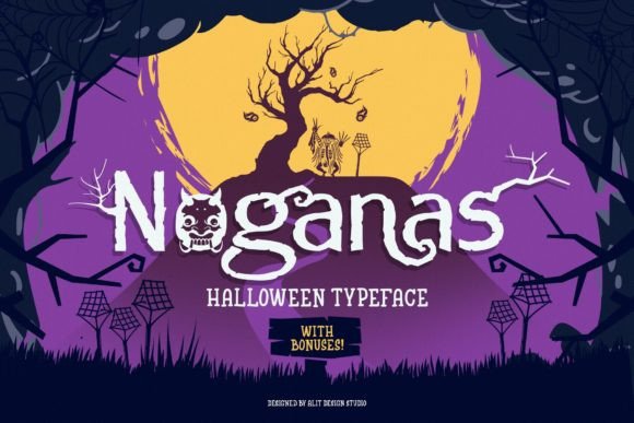Noganas: A Dramatic Display Font for Spooky and Striking Designs