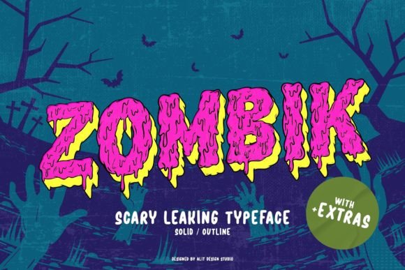 Zombik: A Dramatic Display Font for Spooky and Scary Designs
